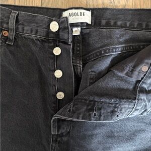 Agolde women’s cropped denim black jeans